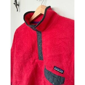 Patagonia 1990's Synchilla Pullover 4 Snap-T Lightweight Outdoor Top Pink Size M
